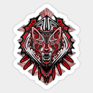 Wolf Tattoo Style Haida Art Sticker